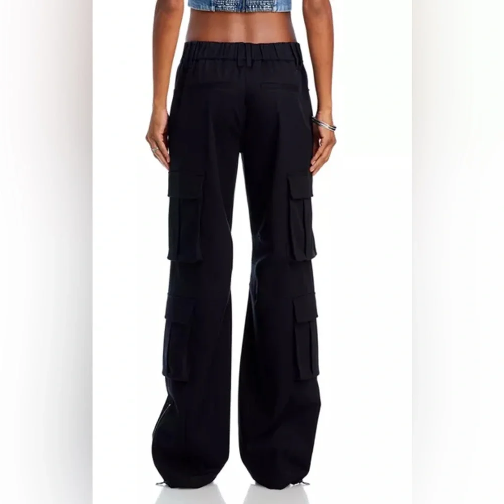 🆕 Alice + Olivia AKERS OVERSIZED CARGO PANT COLOR Black Sz 6 - Picture 2 of 16